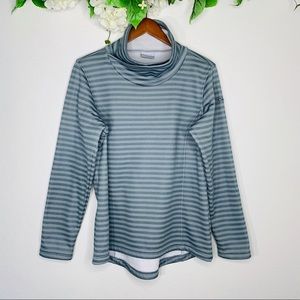 Columbia Cowl Neck Striped Long Sleeve Sweater